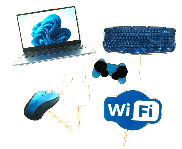 Set decoratiuni comestibile, Gamer Decoratiuni din Pasta de Zahar Nati Shop