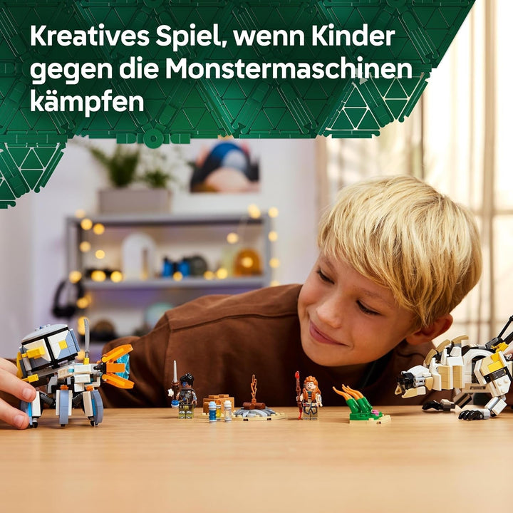 LEGO Horizon Adventures Aloy și Varl vs. Armoured Walker și Sawtooth, jucărie cu mașini monstru și minifigurine, set de colecție pentru fanii jocurilor video, băieți și fete de peste 9 ani 77037 Seturi de constructie Besuche den LEGO-Store