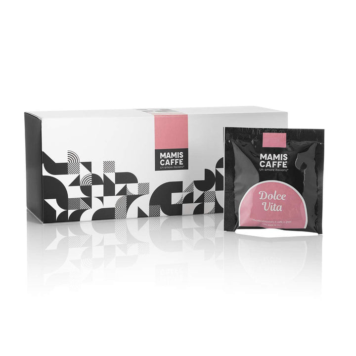 Mamis Caffè Dolce Vita, boabe espresso întregi, perfect ca si cappuccino sau latte macchiato Cafea Naty Shop 15 x 7 grame Pads