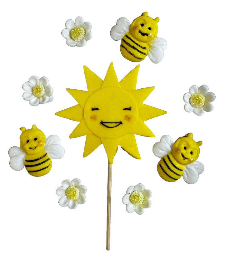 Set 9 decoratiuni comestibile din pasta de zahar, Zambet Decoratiuni din Pasta de Zahar Nati Shop