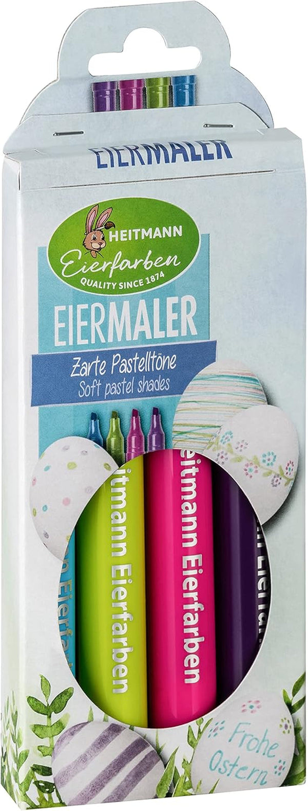 Heitmann Eierfarben - Eiermaler Pastell - 4 Malstifte in Rosa, Grün, Blau Und Lila Coloranti Alimentari Naty Shop Rosa, Grün, Blau, Lila