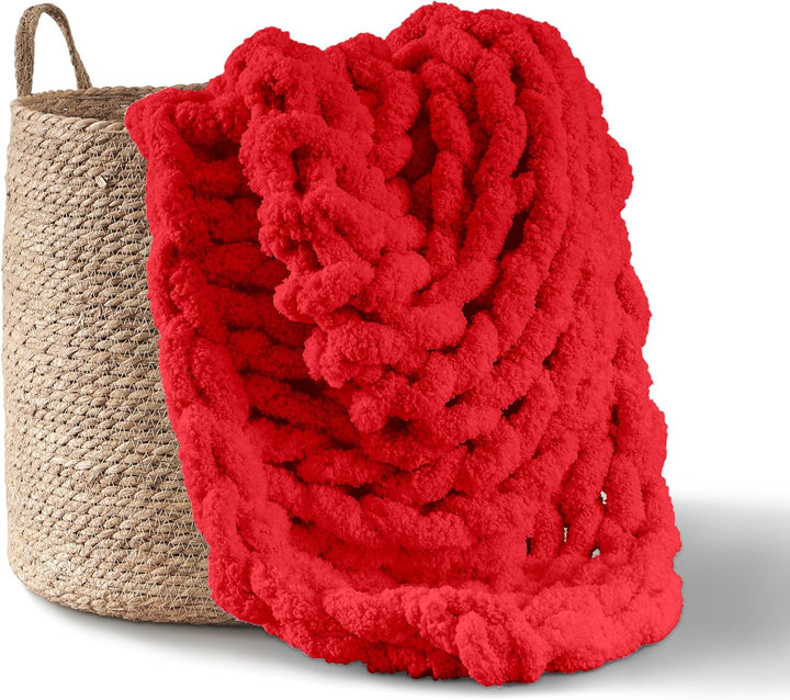 Chunky pătură tricotate, arunca, 100% mână tricotate cu jumbo chenille fire (127 X 152.4 Cm, gri liliac) Paturi si Cuverturi Adyrescia Roșu 50 "X60"