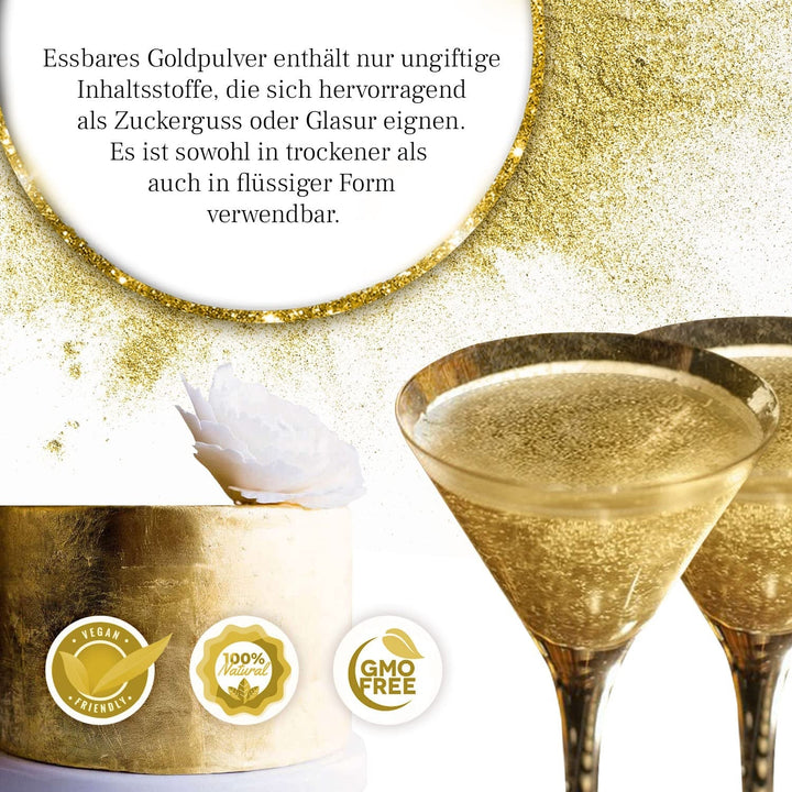 Colorant alimentar auriu, pudra, vegan, 10 grame Coloranti Alimentari Naty Shop