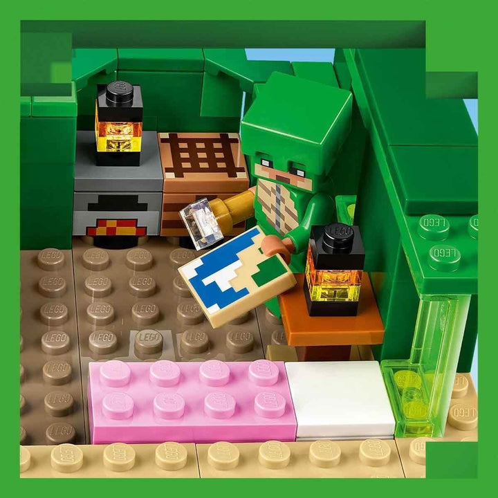 LEGO Minecraft The Turtle Beach House, casă de jucărie cu accesorii pentru fete și băieți de la 8 ani, set cu animale și personaje din jocul video, cadou pentru gameri 21254 Seturi de constructie Besuche den LEGO-Store