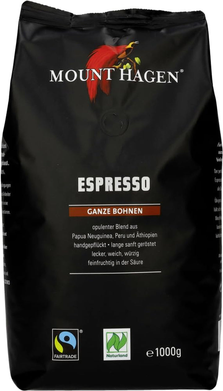 Mount Hagen Dark Roast, Organic FT Naturland Espresso, 1 kg Cafea Naty Shop 6 X 1 Kg Ciocolată - mocha dubla si bourbon