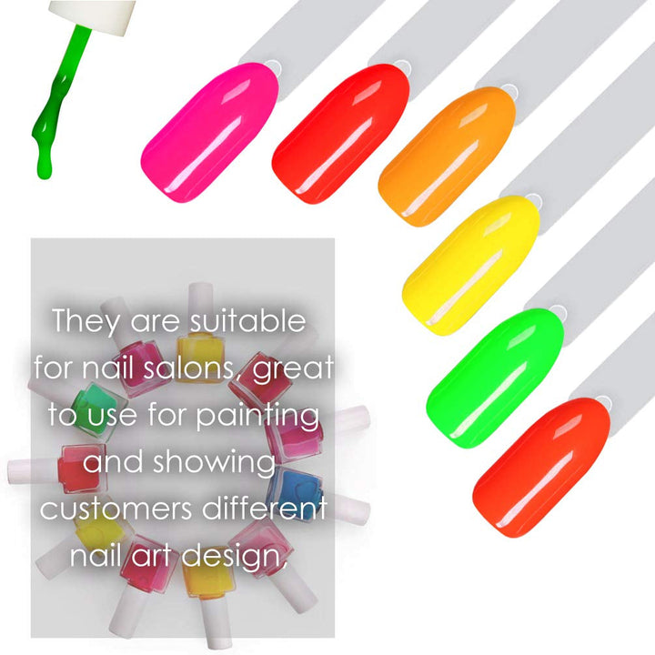 150 Stück Nail Art Tips Ring Stick,  Transparent Farbe Karte Platten Nagellack Display Ring Sticks, Nagel Salon Übungen Display Nail Tips