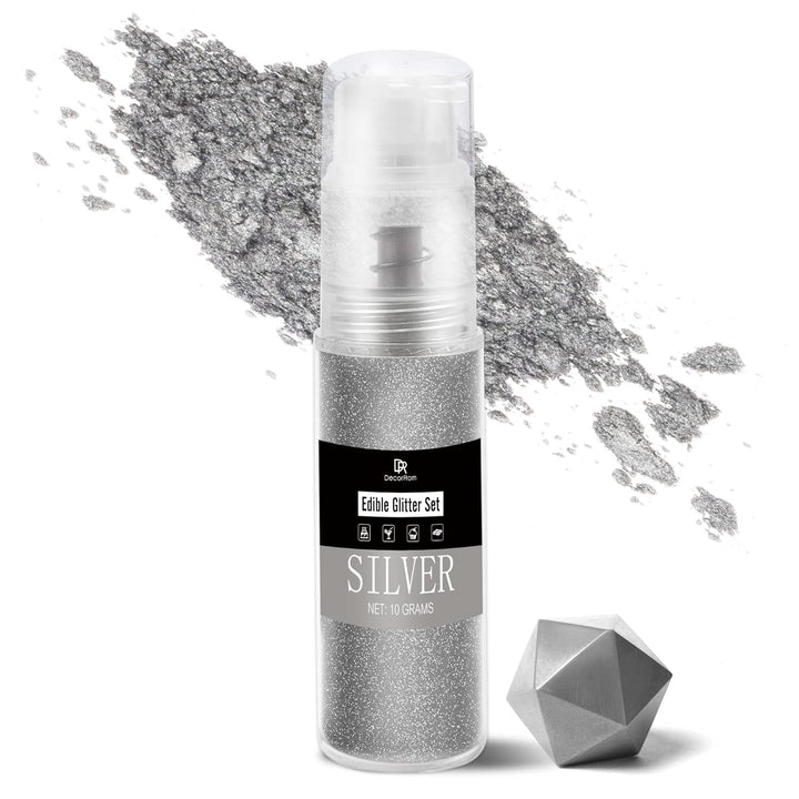 DecoRom, glitter comestibil, praf, 10 grame Glitter Naty Shop Argintiu