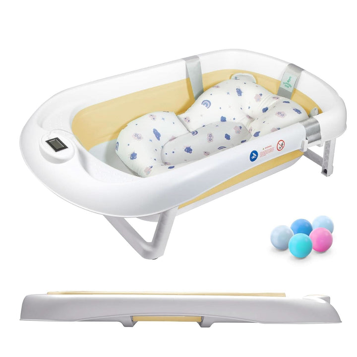 Cada de baie pliabila pentru bebelusi cu perna de baie si termometru integrat Mama si Copilul Naty Shop