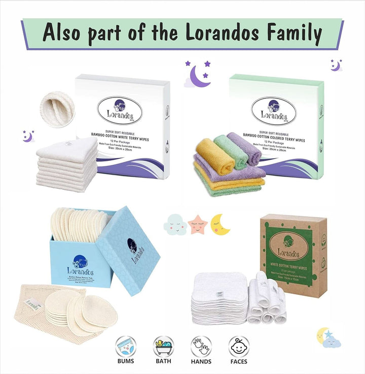 Șervețele reutilizabile pentru copii 100% bumbac Terry (25pachet - 15X15Cm - alb) fără parfum, lavabile, ultra moi și super absorbante Mama si Copilul Naty Shop