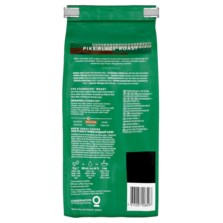 STARBUCKS Pike Place Roast, prăjire medie, boabe de cafea întregi Cafea Naty Shop