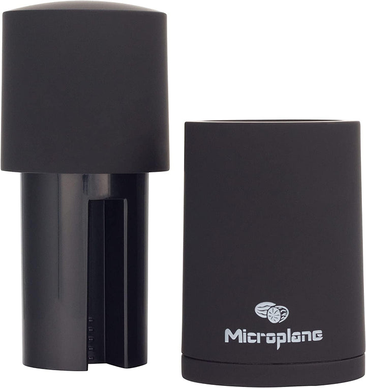 Microplane Spice Grinder negru pentru nucșoară, scorțișoară, boabe Tonka, piper lung și alte condimente uscate Rasnite si Feliatoare Naty Shop