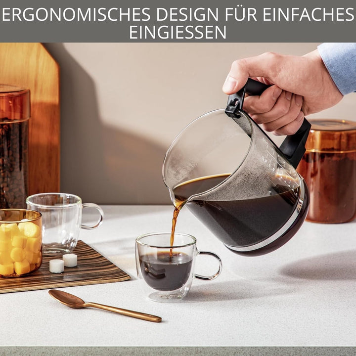 Cafetiera cu filtru Krups T8, 850 Watt, Oprire automată, 8-12 cești, Capacitate 1 litru, Filtru permanent, Comutator on/off iluminat, Ușor de utilizat, Negru, KM4689 Espressoare Besuche den Krups-Store