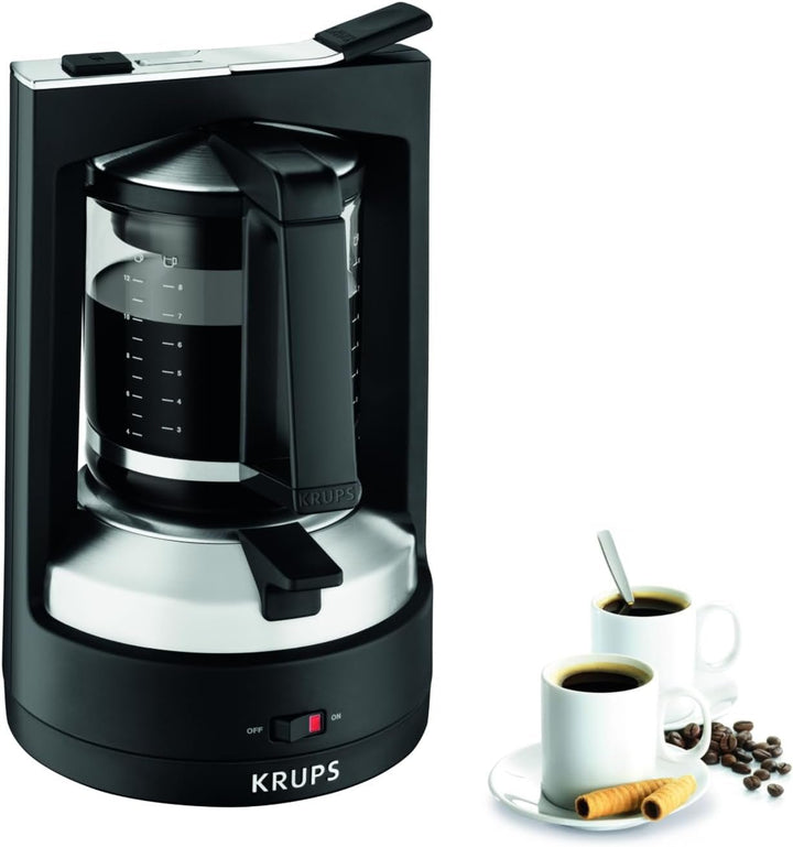 Cafetiera cu filtru Krups T8, 850 Watt, Oprire automată, 8-12 cești, Capacitate 1 litru, Filtru permanent, Comutator on/off iluminat, Ușor de utilizat, Negru, KM4689 Espressoare Besuche den Krups-Store Singur