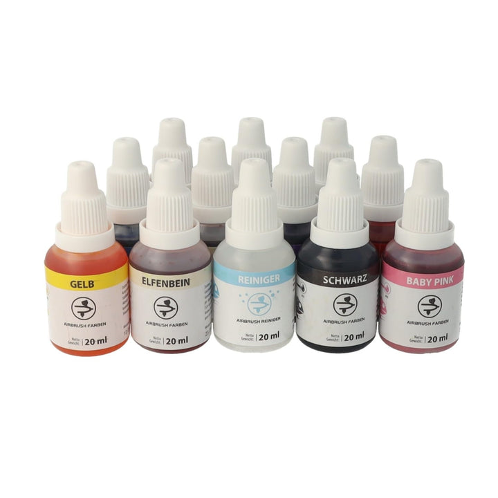 Bakeryteam Airbrush Lebensmittelfarben Set Mit Reiniger (12 X 20Ml) Coloranti Alimentari Naty Shop
