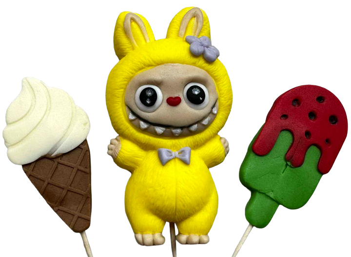 Set decoratiuni comestibile, Labubu Decoratiuni din Pasta de Zahar Nati Shop