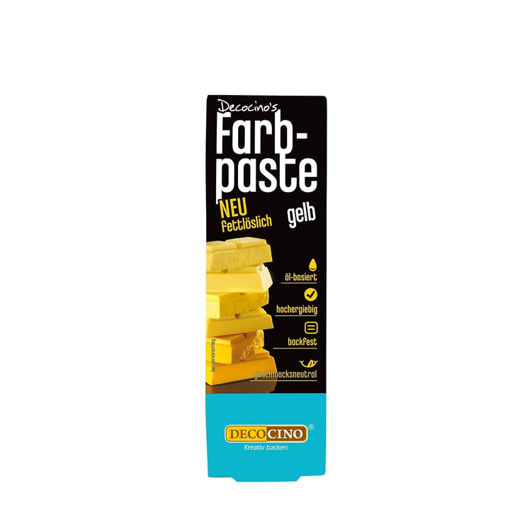 DECOCINO Fettlösliche Farbpaste Grün - 15 G - Öl-Basierte Lebensmittelfarbe, Ideal Zum Einfärben Von Schokolade, Buttercreme, Fondant Oder Kuchenteig Coloranti Alimentari Naty Shop Gelb 15 G (1Er Pack)