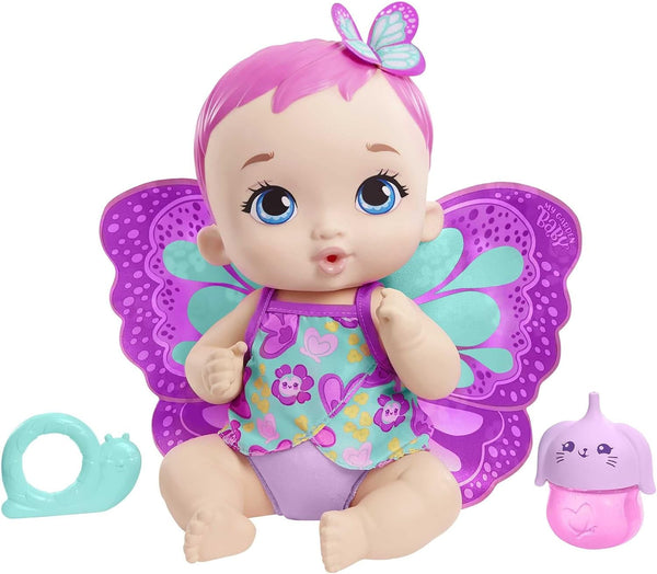 My Garden Baby GYP10 - Păpușă fluture pentru hrănit și îmbrăcat (30 cm), cu scutec reutilizabil, haine și aripi detașabile, jucărie pentru copii de la vârsta de 2 ani Papusi Naty Shop Gyp10