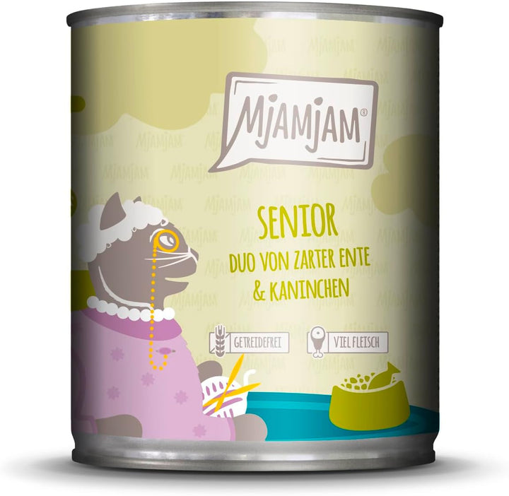Mjamjam - Hrană umedă premium pentru pisici - Senior - Juicy Chicken, 6Pack (6X800G), fără cereale