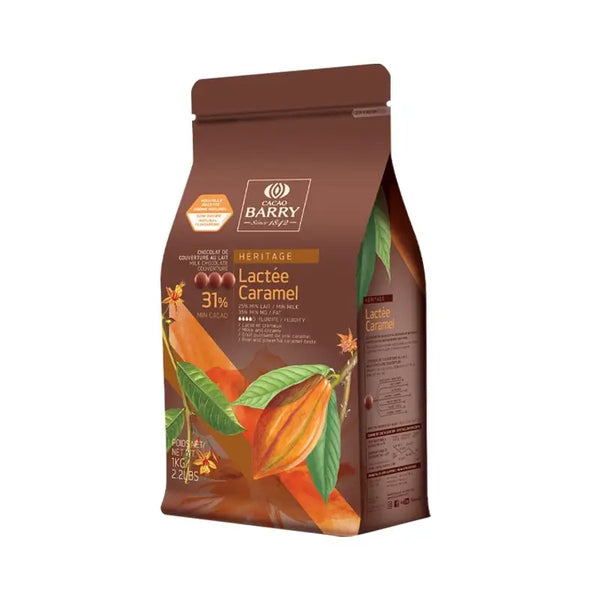 Ciocolata cu Lapte si Caramel 31 % Lactee Caramel, 1 Kg, Cacao Barry Materii Prime Profesionale Naty Shop