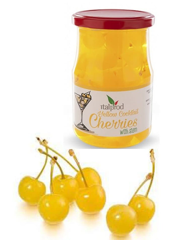 Cirese in maraschino cu codita, galbene, 225gr Materii Prime Profesionale Nati Shop