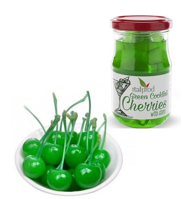 Cirese in maraschino cu codita, verzi, 225gr Materii Prime Profesionale Nati Shop
