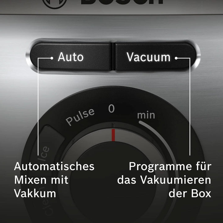Bosch Vakuum-Standmixer Vitapower Serie 8 MMBV621M, Starke Mixleistung, Vitaminschonende Zubereitung, 4 Automatikprogramme, Vakuum-Togo Flasche, 37,000 U/Min, 1000 W, Silber Mama si Copilul Naty Shop