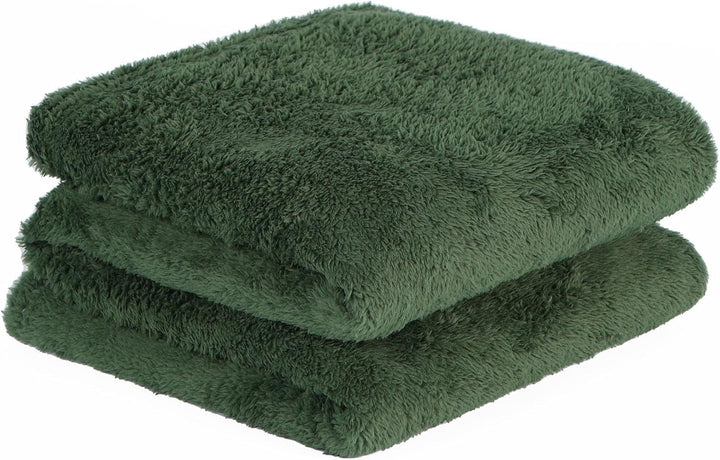 Brentford's Teddy Fleece Blanket, Pătură mare pentru pat, plușată, super moale, caldă, pentru canapea, pat, cuvertură de pat, negru - 150 X 200 Cm Paturi si Cuverturi Besuche den Brentfords-Store Verde de pădure 150 X 200 Cm