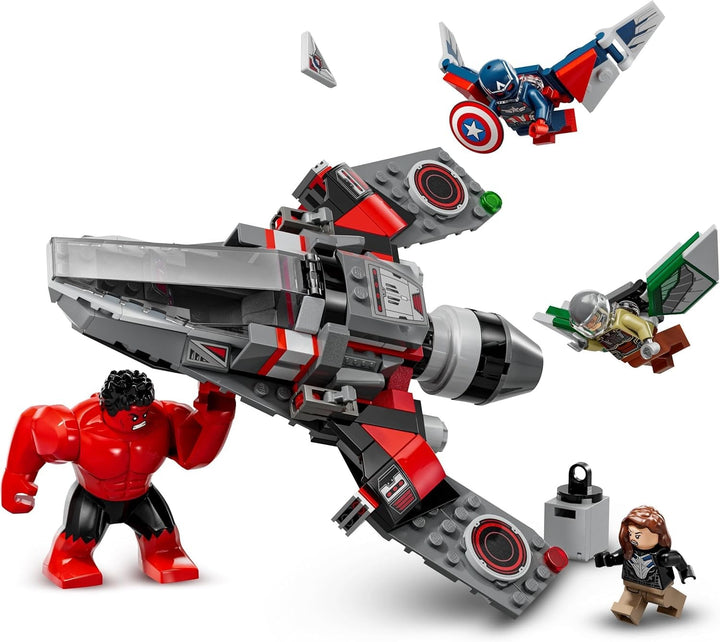 LEGO Marvel Showdown între Căpitanul America și Hulk Roșu, cadou pentru copii, set cu jet construibil, jucărie cu supereroi pentru băieți și fete de la 8 ani, jucărie de construit aventuri 76292 Seturi de constructie Besuche den LEGO-Store