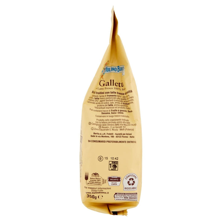 Biscuiți White Mill Frollini Galletti cu lapte proaspăt, 100% italieni, 350 g