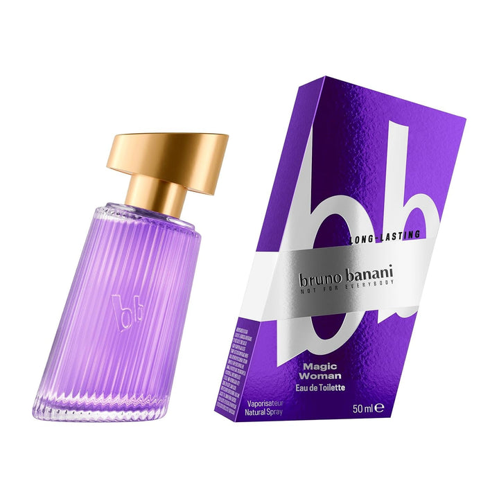Bruno Banani Magic Woman Eau De Toilette, Parfum seducător pentru femei cu note floral-fructate, Formulă vegană, Acțiune extra-lungă, 50 ml