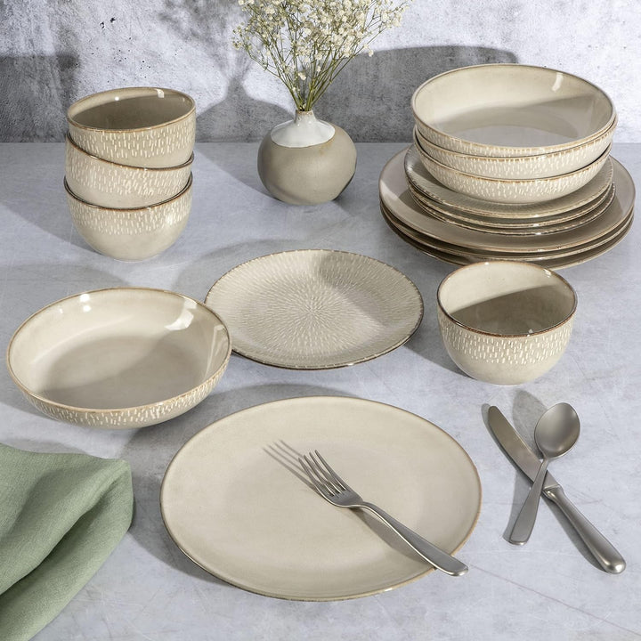 Set de veselă Matisse cu bol dublu, Serviciu pentru 4 persoane Seturi vesela masa Naty Shop