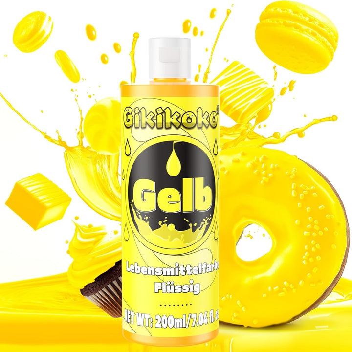 Gikikoko, Colorant alimentar lichid foarte concentrat, 200 ml Coloranti Alimentari Naty Shop Galben
