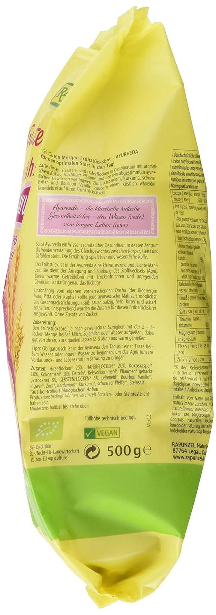 Frühstücksbrei Ayurveda, 500 G Cereale Naty Shop
