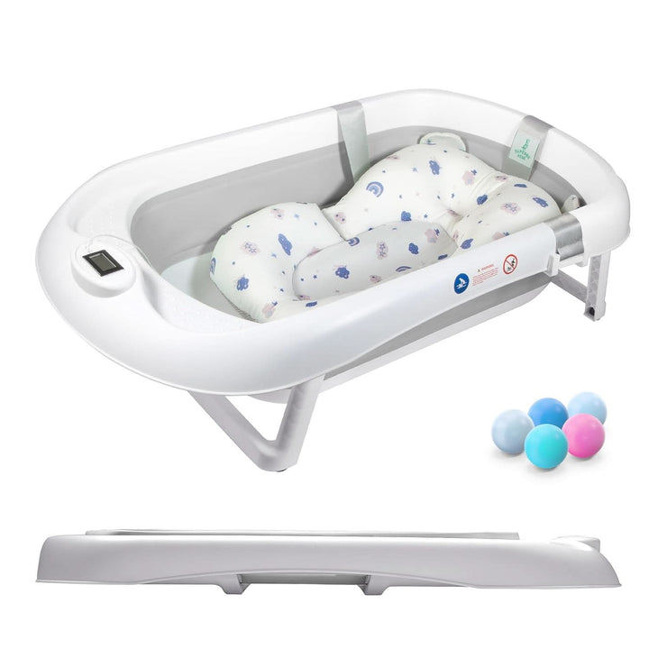 Cada de baie pliabila pentru bebelusi cu perna de baie si termometru integrat Mama si Copilul Naty Shop