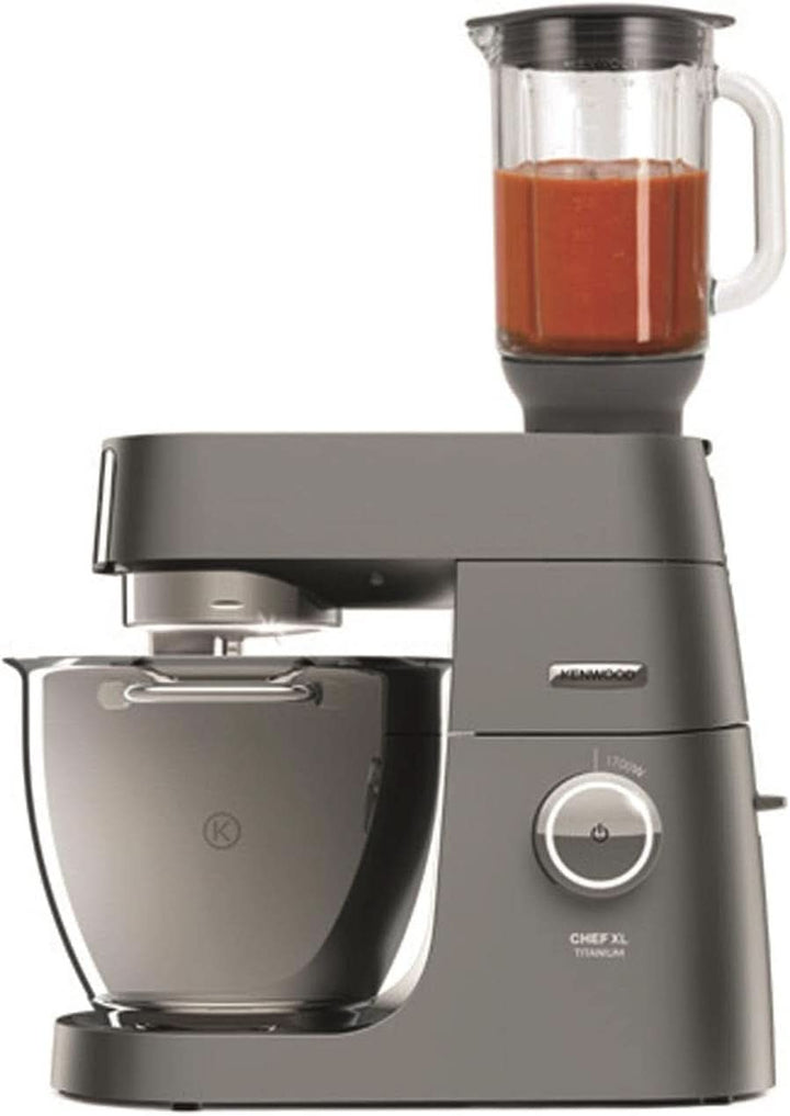 Kenwood Titanium Chef Baker KVC65.001WH, Küchenmaschine Mit Integrierter Waage, 1200 Watt, Inkl. 3-Teiligem Patisserie-Set, Spatel & Spritzschutz, Weiß Mama si Copilul Naty Shop Silber Chef Xl