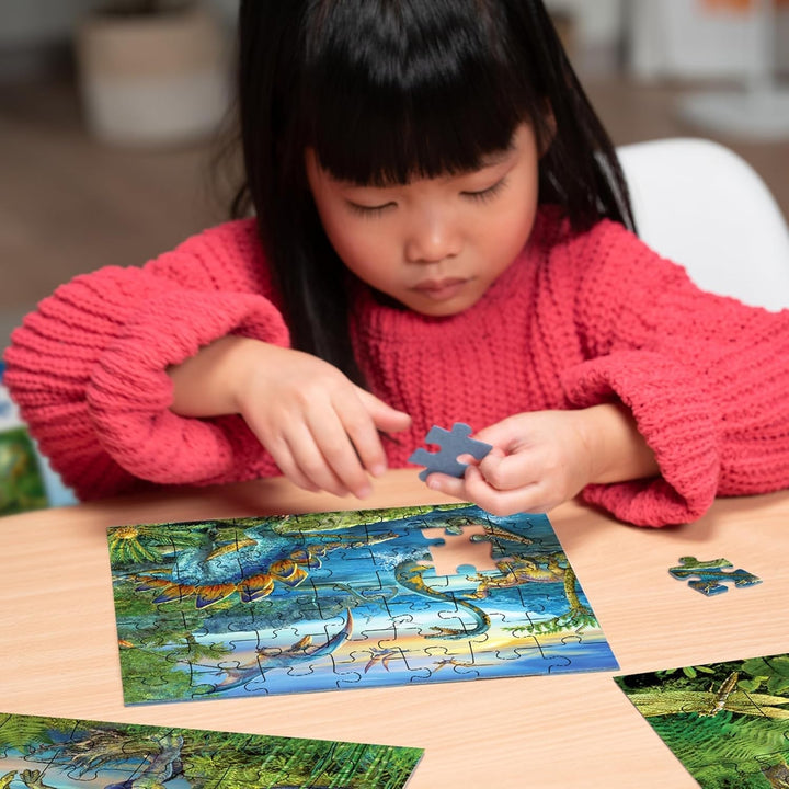 Ravensburger Puzzle jigsaw pentru copii - 09317 Fascinația dinozaurilor - puzzle jigsaw pentru copii de 5 ani și peste, cu 3X49 piese Puzzle Naty Shop