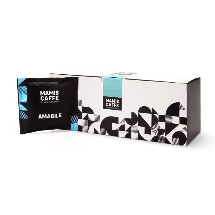 Mamis Caffè Amabile - Boabe espresso întregi - Cafea prăjită mediu cu nuanțe dulci - Espresso italian cu cremă groasă Cafea Naty Shop 15 plicuri Pads