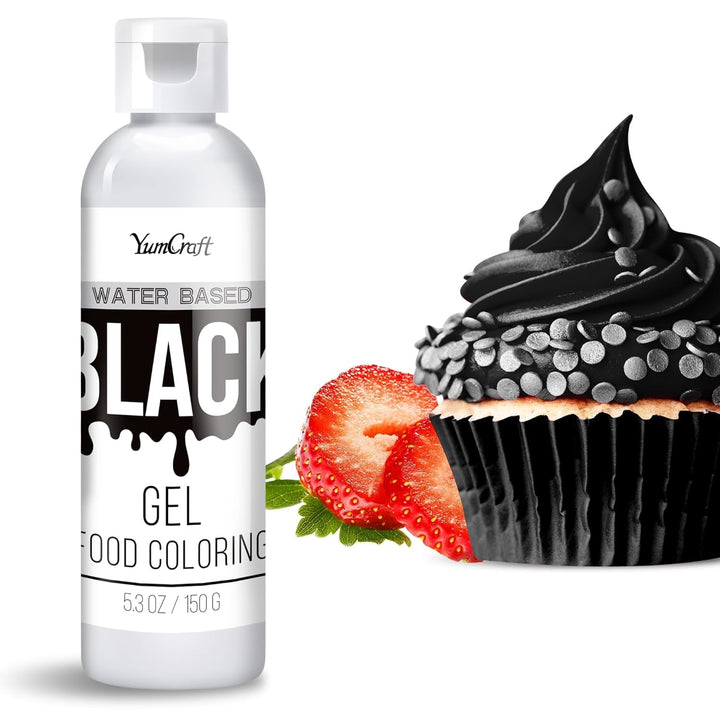 Colorant alimentar gel, foarte concentrat, 150 grame sau 236 ml Coloranti Alimentari Naty Shop Negru 236 mililitri