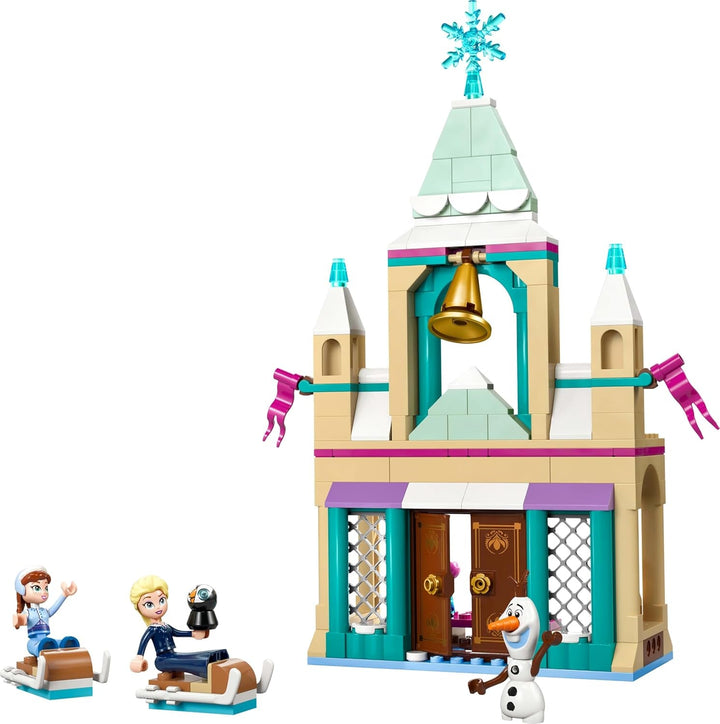 LEGO Ç€ Disney Frozen Castelul Arendelle, jucărie de prințesă cu mini păpuși ELSA, Anna și Olaf și o figură de pinguin, Playset fantezie, cadou pentru fete de la 5 ani 43265 Seturi de constructie Besuche den LEGO-Store