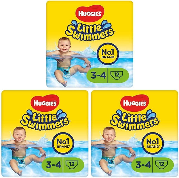 Huggies Little Swimmers Schwimmwindeln Größe 3/4 7-15 Kg 3Er Packung (1 X 12 Stück, Piece)) Naty Shop