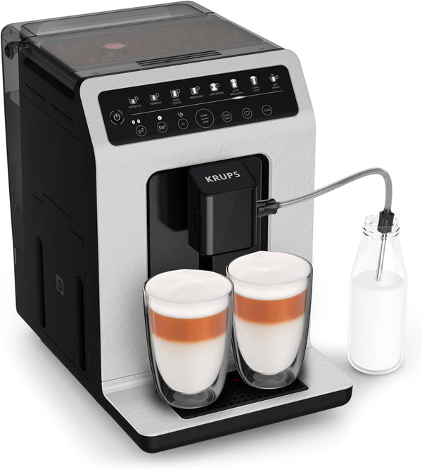 Mașină de cafea KRUPS complet automată, 7 băuturi presetate, cappuccino, espresso, băuturi cu lapte, sistem one-touch, design Evidence Eco, YY4660FD Espressoare Besuche den Krups-Store Titlu implicit