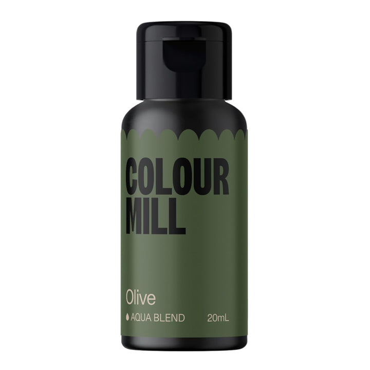 Colour Mill Aqua Blend Sage Lebensmittelfarbe Auf Wasserbasis - Lebensmittel Farbe Sehr Intensiv, Hoch Konzentriert, Vegan - 20 Ml Coloranti Alimentari Naty Shop Olive 20 Ml (1Er Pack)