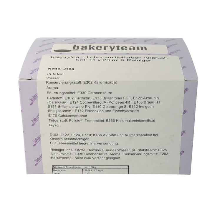 Bakeryteam Airbrush Lebensmittelfarben Set Mit Reiniger (12 X 20Ml) Coloranti Alimentari Naty Shop