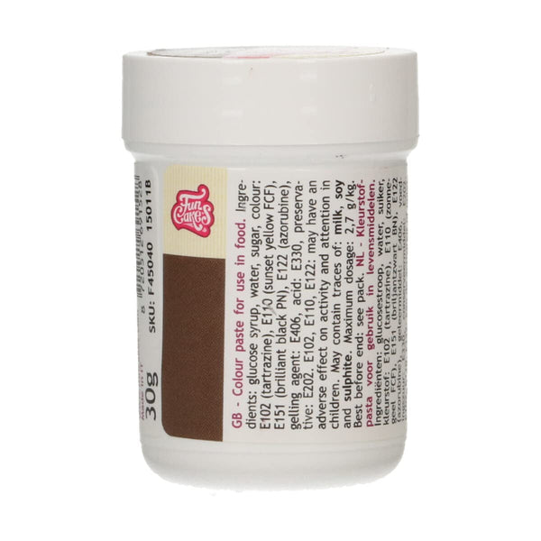 Funcakes Pastenfarbe Dunkelbraun; Konzentrierte Lebensmittelfarbe Für Teig, Sahne, Fondant, Marzipan, Teig, Modellier- Und Blütenpaste. Halal Und Koscher. 30 G Coloranti Alimentari Naty Shop Default Title