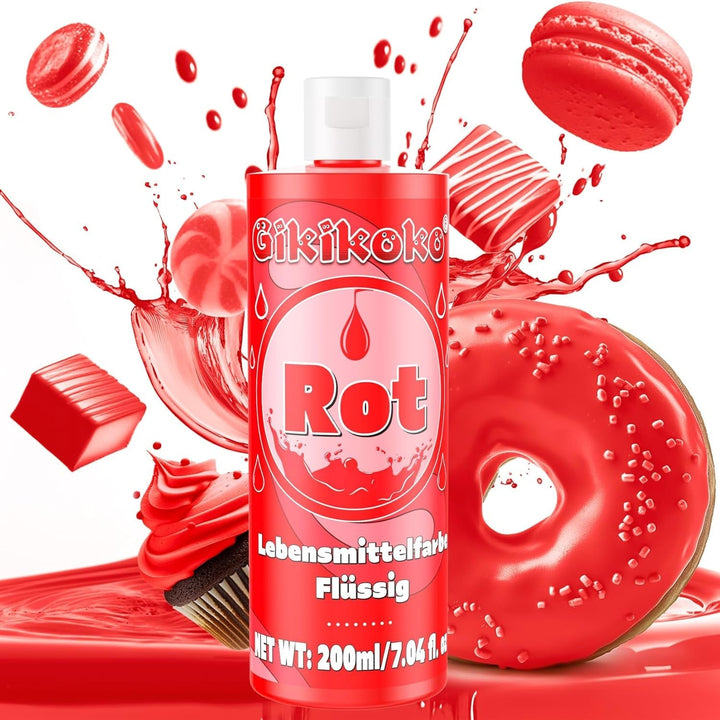 Gikikoko, Colorant alimentar lichid foarte concentrat, 200 ml Coloranti Alimentari Naty Shop Rosu
