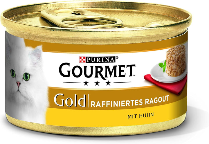 Gold Cat Food 24 Mix Pack (2 X 12 X 85G) Ragout de pui și Ragout de vită