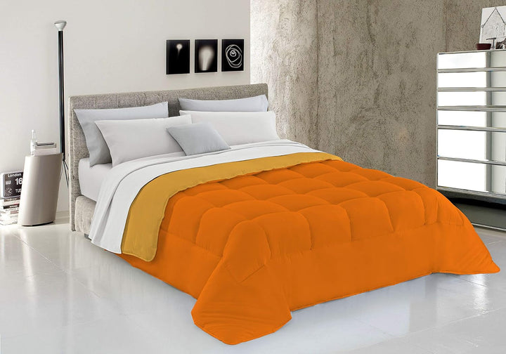 Lenjerie de pat italiană, plapumă de iarnă, taupe/crem, 250X200Cm Plapumi si pilote Naty Shop Arancio/Giallo Pentru 1 persoană