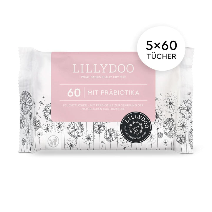 Șervețele umede LILLYDOO cu prebiotice, șervețele 100% fără plastic, fără parfum (FSC Mix) Servetele Umede Bebelusi Naty Shop