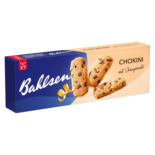 Bahlsen Chokini - 1 Pachet - Aluat Fragil cu Bucăți de Ciocolată și Aromă de Portocală (1 x 150 g)
