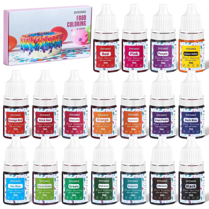 Set 12 coloranti alimentari lichizi, 12 x 6 ml Coloranti Alimentari Naty Shop 18 x6 ml